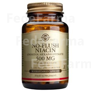 NIACINA `NO RUBORIZANTE` 500MG. 50VEGICAPS SOLGAR