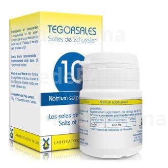 SAL SCHUSSLER NATRIUM-SULF.D6 TEGORSALES (Nº10) 350 COMP.20G TEGOR