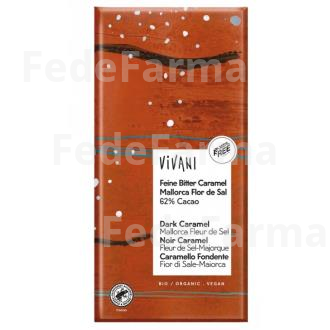 CHOCOLATE NEGRO 62% CON CARAMELO Y FLOR DE SAL 80G VIVANI