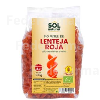 FUSILLI LENTEJA ROJA 300GR. SOLNATURAL