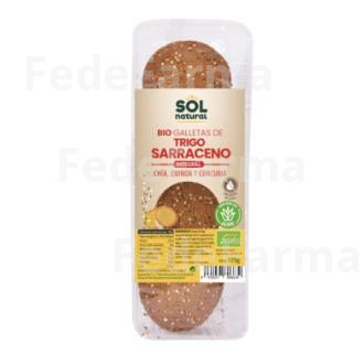 GALLETAS DE TRIGO SARRACENO CHIA QUINOA 175GR. BIO SOLNATURAL