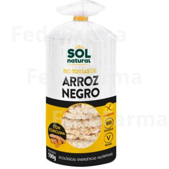 TORTAS DE ARROZ NEGRO Y CURCUMA 100GR. SOLNATURAL