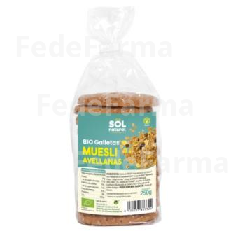 GALLETAS DE MUESLI Y AVELLANAS  250GR. SOLNATURAL