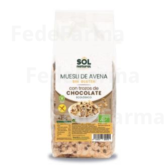 MUESLI DE AVENA Y CHOCOLATE  425GR. BIO SG SOLNATURAL