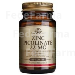 ZINC PICOLINATO 22MG. 100COMP. SOLGAR