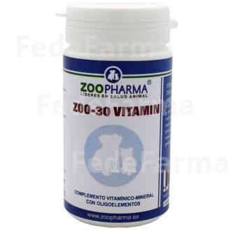 ZOO-30 VITAMINS PERROS Y GATOS 30COMP ZOOPHARMA VETERINARIA