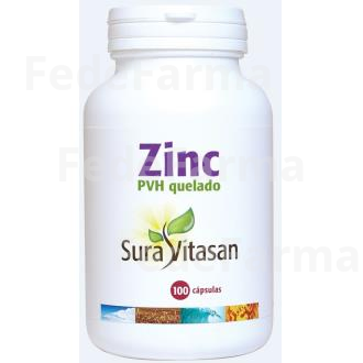 ZINC PVH QUELADO 25MG. 100COMP. SURA VITASAN