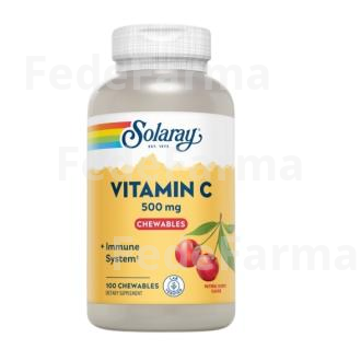 VITAMINA C-500 SABOR CEREZA 100COMP.MAST. SOLARAY