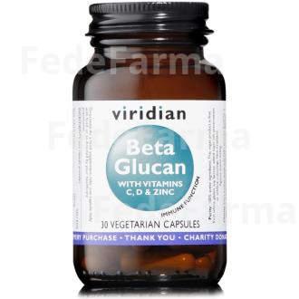 BETA GLUCANO 250MG. PLUS VIT C, D3, ZINC 30CAP.VEG VIRIDIAN