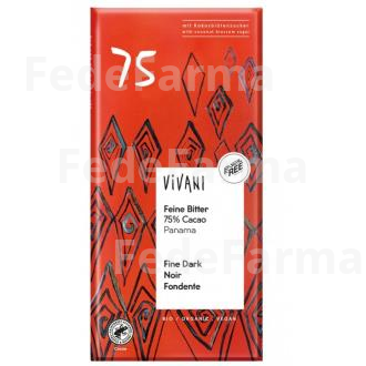 CHOCOLATE NEGRO PANAMA 75% AZUCAR COCO 80GR. VEGAN VIVANI