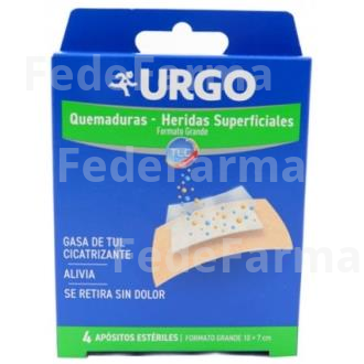 URGO QUEMADURAS 10X7CM 4 APOSITOS URGO
