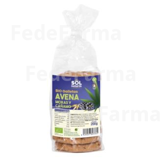 GALLETAS DE AVENA MORAS Y CAÑAMO 200GR. BIO SOLNATURAL