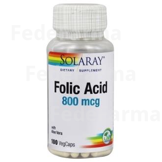 ACIDO FOLICO 800MCG. 100CAP. SOLARAY