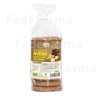 GALLETAS DE AVENA CHOCO Y MACADAMIA 200GR. BIO SOLNATURAL