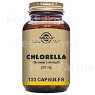 CHLORELLA (DE PARED CELULAR ROTA) 100VEGICAPS SOLGAR