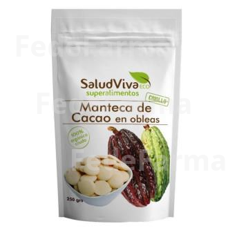 MANTECA DE CACAO EN OBLEAS 250GR. BIO SG S/A VEGAN SALUD VIVA