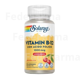 VIT. B12 + ACIDO FOLICO 1000MCG. 90COMP SUBLINGUAL SOLARAY