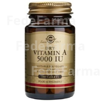 VITAMINA A SECA 5000UI PALMITATO 100COMP. SOLGAR