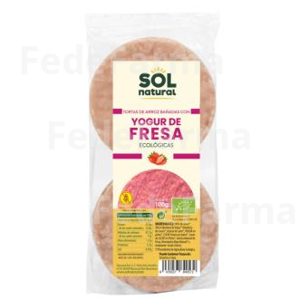 TORTAS DE ARROZ CON YOGUR DE FRESA 100GR. BIO SOLNATURAL