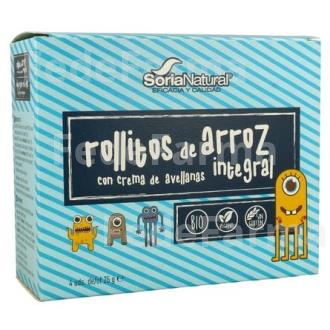 ROLLITOS ARROZ INTEGRAL CON CREMA DE CACAO 4X3UDS. SORIA NATURAL