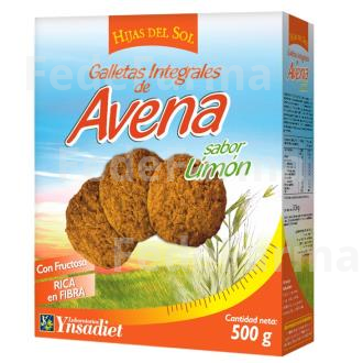 GALLETAS DE AVENA INTEGRALES SABOR LIMON 500GR. YNSADIET