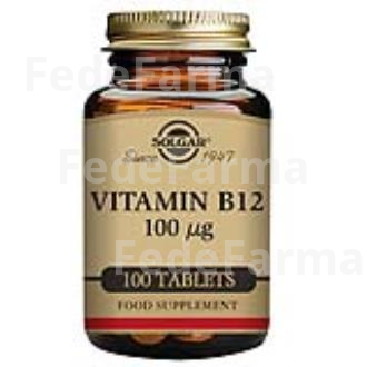 VITAMINA B12 (CIANOCOBALAMINA) 100MCG. 100COMP. SOLGAR