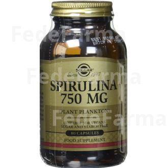 SPIRULINA VEGETARIAN 750MG. 80CAP. SOLGAR