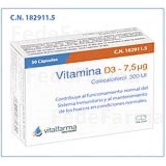 VITAMINA D3 7,5MCG. (300UI) 30CAP. VITALFARMA