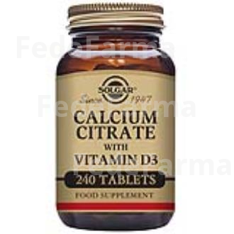 CITRATO DE CALCIO CON VITAMINA D 240COMP SOLGAR