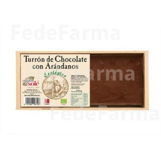 TURRON DE CHOCOLATE CON ARANDANOS BIO 200GR.** CHOCOLATES SOLE