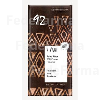 CHOCOLATE NEGRO 92%  PANAMA AZUCAR COCO 100G VEGAN VIVANI