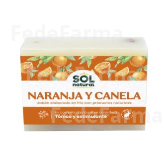 JABON EN PASTILLA  DE CANELA Y NARANJA 100GR. SOLNATURAL