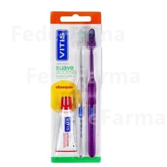 PACK SUAVE ACCES 2 CEPILLOS+PASTA ANTICARIES 15ML. VITIS