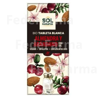 CHOCOLATE BLANCO ALMENDRA ARANDANO TABLETA 70G BIO SOLNATURAL