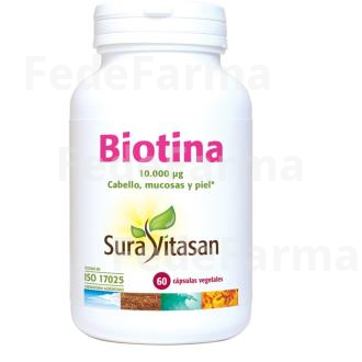 BIOTINA 10000MCG 60VCAP. SURA VITASAN
