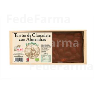 TURRON CHOCOLATE CON ALMENDRAS BIO 200GR. CHOCOLATES SOLE