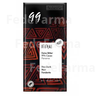 CHOCOLATE NEGRO 99% PANAMA AZUCAR COCO 80GR. VEGAN VIVANI