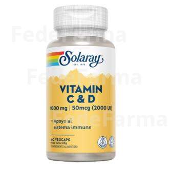 VITAMINA C 1000MG + VITAMINA D 2000UI 60CAP. SOLARAY