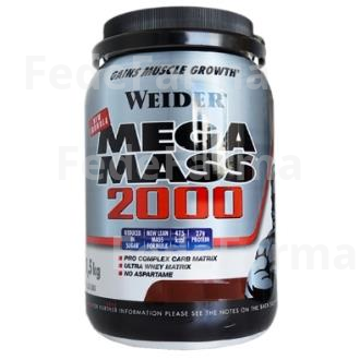 WEIDER MEGA MASS 2000 VAINILLA 1,5KG. WEIDER