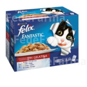 FELIX FANTASTIC FELINE FESTIN DE CARNES 12X100GR PURINA VETERINARIA