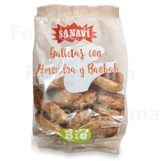 GALLETA CON ALMENDRA Y BAOBAB 250GR. BIO VEGAN SANAVI