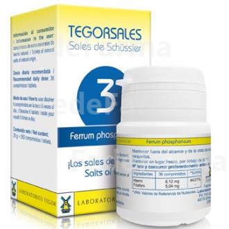 SAL SCHUSSLER FERRUM-PHOS.D12 TEGORSALES (Nº3) 350 COMP.20G TEGOR