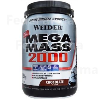 WEIDER MEGA MASS 2000 CHOCOLATE 1,5KG. WEIDER
