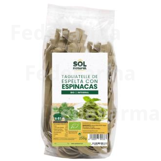 TAGLIATELLE DE ESPELTA CON ESPINACAS 250GR. BIO SOLNATURAL