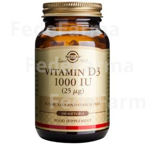 VITAMINA D3 1000UI (25MCG) 100CAP.BLANDAS SOLGAR