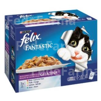 FELIX FANTASTIC FELINE SELECCION FAVORITA 12X100GR PURINA VETERINARIA