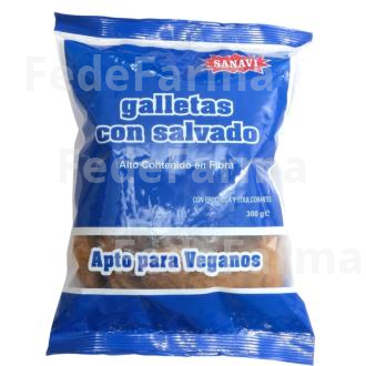 GALLETAS DIETETICAS CON SALVADO 300GR. 12UDS SANAVI