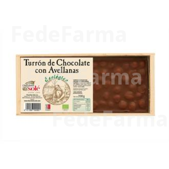 TURRON DE CHOCOLATE CON AVELLANAS 200GR. BIO** CHOCOLATES SOLE