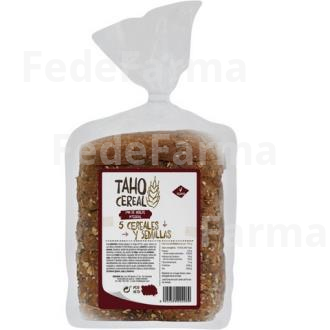 PAN DE MOLDE 5 CEREALES Y SEMILLAS INT 400GR. TAHO CEREAL