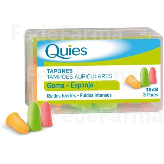 TAPONES ESPUMA COLORES SURTIDOS 6UD. QUIES QUIES